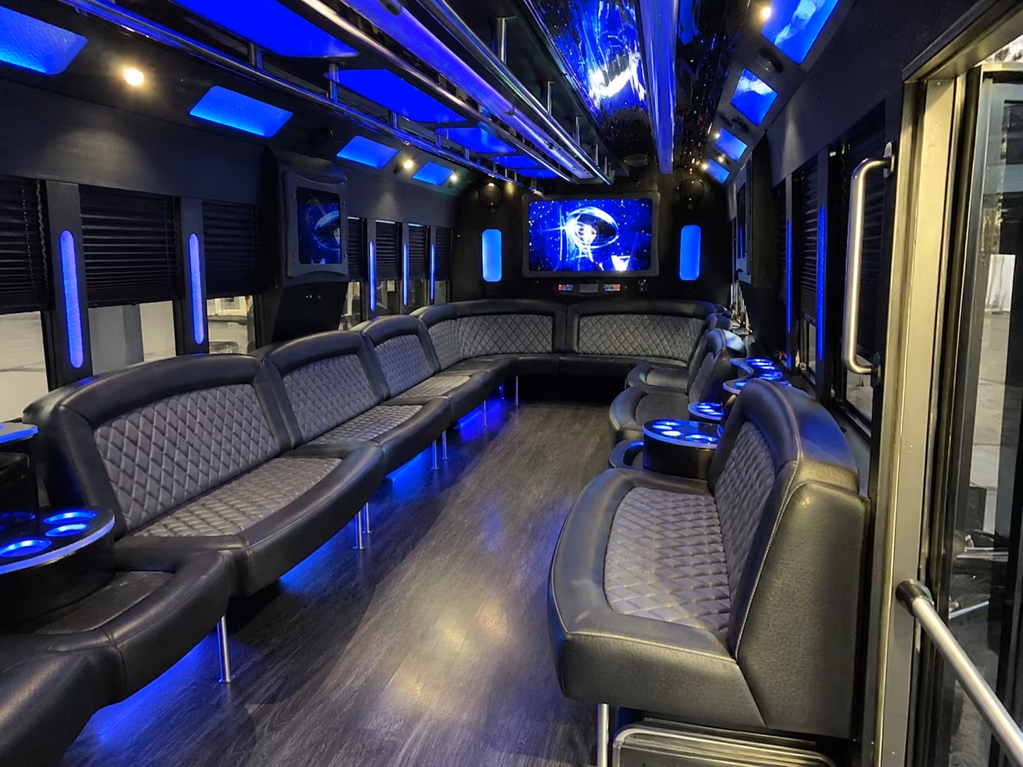 akron 28 passenger party bus interior