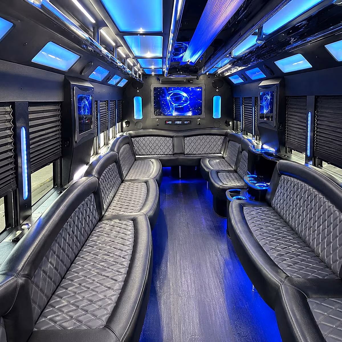 akron 50 passenger party bus interior