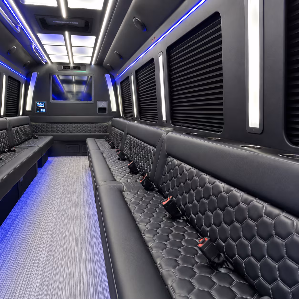 akron party bus rental interior